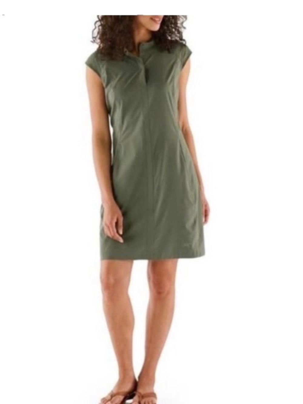Arcteryx Cala Army Green Cap Sleeve Stretch Dress Size Small